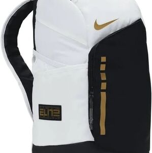 Nike Elite Black and White Backpack with Gold Accents